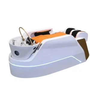 Ergonomic Curved Neck Support Shampoo Chair with Facial Care Station Modern Design Multifunction for Beauty Salon Barbershop