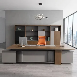 Ergonomic Durable Executive Desk Light Luxury High End Modern Minimalist L Shaped Wood Desk Side Table Storage Foshan