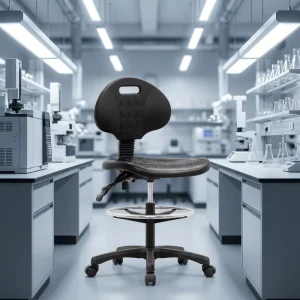 Ergonomic ESD Chair Anti Static PU Lab Chair High Drafting Chair with Adjustable Foot Ring for Cleanroom Laboratory