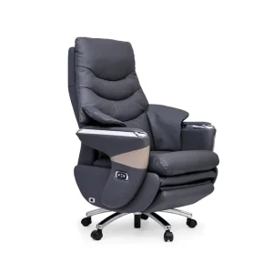 Ergonomic Electric Leather Office Chair with Smart Controls Adjustable Recline Lumbar Support for Executive Use