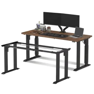 Ergonomic Electric Sit Stand Desk Frame Computer Table Workstation Dual Motor Height Adjustable Base Stand up Desk with 4 Legs
