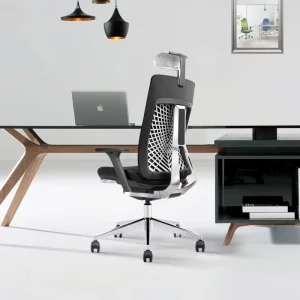 Ergonomic Executive Boss Office Chair Adjustable Fabric Aluminum Frame Comfortable Lift Chair Back Support Home Office Computer