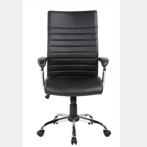 Ergonomic Executive Chrome Metal Frame PU Leather Swivel Office Furniture Desk Chairs for Sale Office on Computer