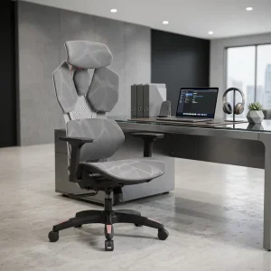 Ergonomic Executive Gaming Chair Adjustable High Back Support Lumbar Cushion Swivel Base Comfortable Long Desk Sessions
