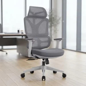 Ergonomic Executive Office Chair Durable Breathable Mesh Fabric Modern Design Adjustable Armrests Movable Rotating Home Office