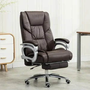 Ergonomic Executive Office Chair Leather and PU Swivel Chair with Lifting Armchair and Footrest Massage Chair