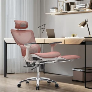 Ergonomic Executive Office Chair Modern Design with Adjustable Headrest PU and Fabric Material Swivel Reving Chair