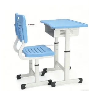 Ergonomic Height Adjustable School Study Desk Set Durable Metal Frame Student Table and Chair for Primary Classroom