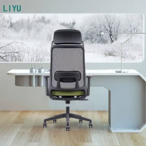 Ergonomic High Back Mesh Office Chair Adjustable Headrest Lumbar Support Swivel Computer Task Chair LIYU Office Chair