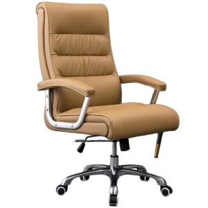Ergonomic High Back PU Leather Boss Chair Adjustable Swivel Executive Office Chair with Comfort Cushion for All Day Work