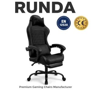 Ergonomic Leather Gaming and Office Chair with Reclining Lumbar Support High-Back Swivel Design for Business and Home Use