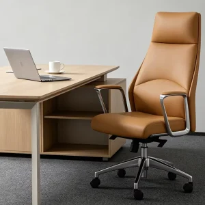 Ergonomic Luxury Office Chairs High Back Swivel Executive Office Chairs Adjustable Headrest Manager Leather Office Chairs