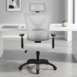 Ergonomic Mesh Adjustable Office Chair with Comfortable Large Seating Modern Design Tilt 2D Headrest for Workshop Use