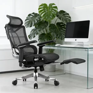 Ergonomic Mesh Executive Office Chair with 7D Adjustable Aluminium PU Armrest Swivel Function