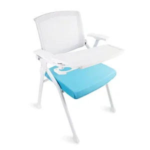 Ergonomic Mesh Folding Office Chair with Integrated Backrest Desktop Casters Armrests Comfortable Foldable for Meetings