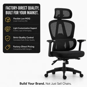 Ergonomic Mesh Office Chair Custom Logo High Back Computer Chair With Headrest and Lumbar Support