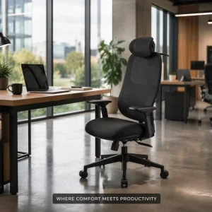 Ergonomic Mesh Office Chair with Adjustable Headrest High Back Swivel Modern Design Hotel Use in Stock