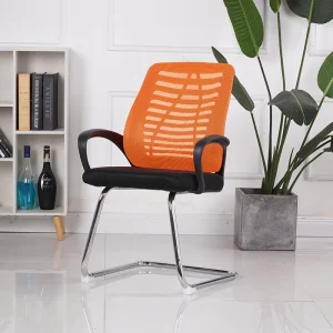 Ergonomic Mesh Office Chair with Bow Shaped Backrest and Fixed Handrails Modern Design for Home Company Gym School Hotel Use