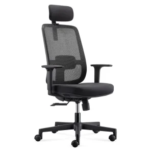 Ergonomic Mesh Office Chair with Headrest High Back Swivel Computer Chair with Adjustable Armrests Breathable Mesh Chair