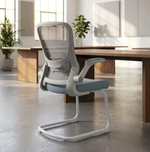Ergonomic Mesh Office Visitor Chair with Modern European Design Aluminum Base Adjustable Armrest Home Office Conference Chair