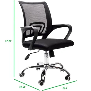 Ergonomic Mid-back Mesh Computer Office Chair Desk Task Swivel Chair Black