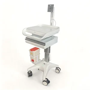 Ergonomic Mobile Nursing Cart With Pneumatic Lift Antimicrobial ABS Surface Professional Hospital Medical Trolley Workstation