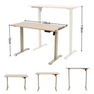 Ergonomic Modern Adjustable Height Electric Standing Sit Stand Gaming Desk with Bookshelf and Keyboard Holder