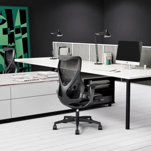 Ergonomic Modern Design Office Chair Executive Mesh Seat Adjustable 3D Armrests Lumber Support for Lunch Breaks Fabric
