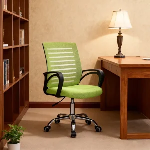 Ergonomic Modern Executive Office Chair Adjustable Swivel Wheels Chrome Legs Mesh Back Plastic Frame Home Workshop Hospital