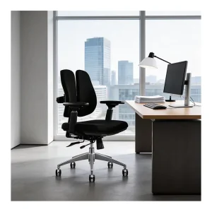 Ergonomic Modern Executive Office Chair with Adjustable Fabric Lumbar Support Swivel for Home Office and Study Room Use