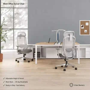 Ergonomic Modern Mesh Chair for Office and Hotel Use Swivel Computer Desk Chair with Adjustable Height Ready to Ship