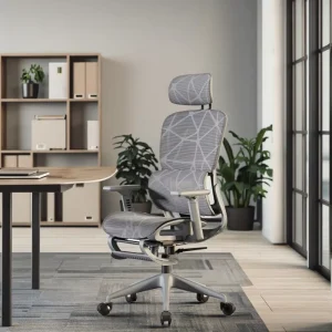 Ergonomic Modern Mesh Office Chair Adjustable Height Swivel Wing Back Design Stainless Steel Frame Grey 3 Year Warranty Long
