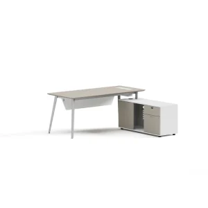 Ergonomic Modern Minimalist Executive Office Desk Eco-friendly Powder Coated MDF Board Metal Legs Built-in Office Building Home