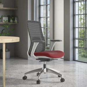 Ergonomic Modern Minimalist Office Chair Staff Mesh Breathable Comfortable Red Office Chair for Workstation