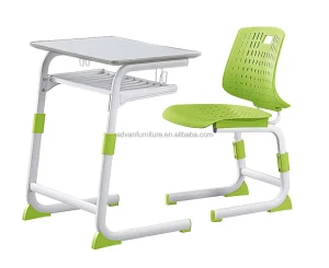 Ergonomic Modern Plastic Adjustable Student Desk and Chair Set for School Classroom Furniture