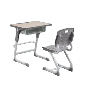 Ergonomic Modern Plastic Adjustable Student Desk and Chair Set for School Classroom Use