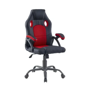 Ergonomic Modern Red Office Swivel Chair Adjustable Height PU Leather Computer Gaming & Racing Conference Task Seat