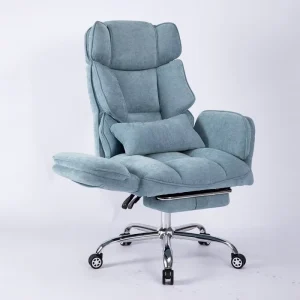 Ergonomic Office Chair Adjustable Armrests Wide Reclining Seat Pet Friendly Tech Fabric with Footrest