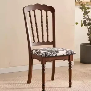 Ergonomic Office Chair Eco friendly Leather Solid Wood Dining Chair Kitchen Restaurant Furniture