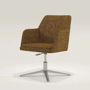 Ergonomic Office Chair Upholstered Swivel Design with Solid Cold Drawn Steel Frame High Density Sponge Aluminum Base