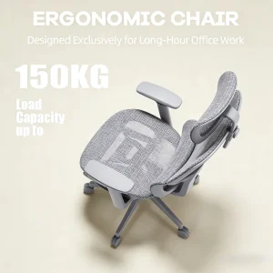 Ergonomic Office Chair for 300lbs Big and Tall Heavy Duty High Back Mesh Cushion Office Reception Chairs Soft and Comfortable