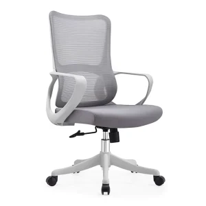 Ergonomic Office Chair for Sedentary Use Stainless Steel Frame Swivel Rolling Mesh Back Meeting Room Computer Chair