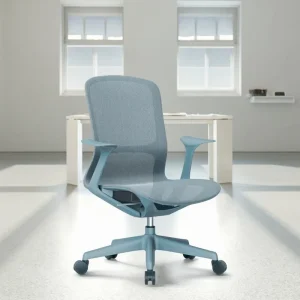 Ergonomic Office Chair with Lumbar Support Mesh Swivel Comfortable Work Conference Nylon Adjustable Modern Furniture