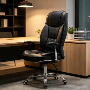 Ergonomic Office Furniture Chair Luxury Executive Rocking Boss Reclining Leather Office Chairs with Headrest