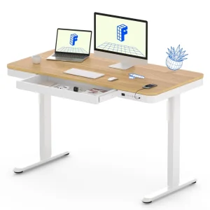 Ergonomic Office Height Adjustable Desk Electric Durable White Frame Sit to Stand Desk for Dual Monitors