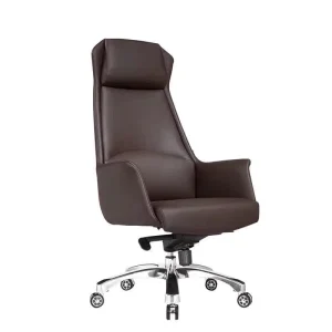 Ergonomic PU Leather Modern Executive Office Visitor & Guest Chair with Adjustable Height Swivel Base for Reception