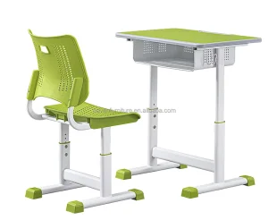 Ergonomic Plastic Modern Adjustable Student Desk and Chair Set for School Classroom Furniture