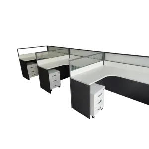 Ergonomic Screen Workstation Cubicles High Quality L Shaped Office Workstations for Staff Partitioned Computer Desks