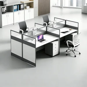 Ergonomic Screen Workstation Cubicles High Quality L Shaped Office Workstations for Staff Partitioned Computer Desks