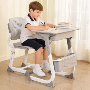 Ergonomic Study Table Children Table and Chair Set School Desks Adjustable Single Seater School Desk and Chair